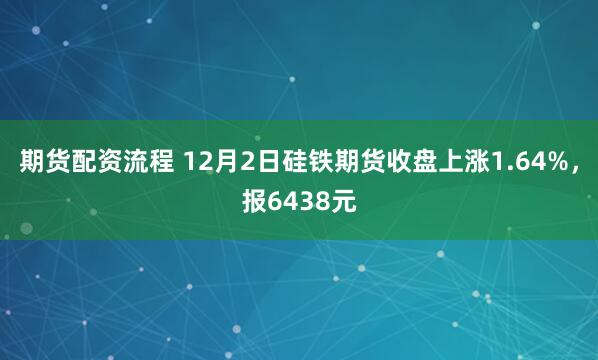 期货配资流程 12月2日硅铁期货收盘上涨1.64%，报6438元