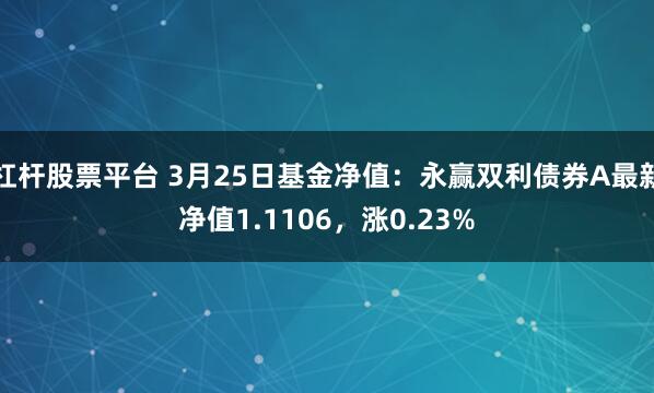 杠杆股票平台 3月25日基金净值：永赢双利债券A最新净值1.1106，涨0.23%