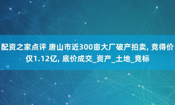 配资之家点评 唐山市近300亩大厂破产拍卖, 竞得价仅1.12亿, 底价成交_资产_土地_竞标