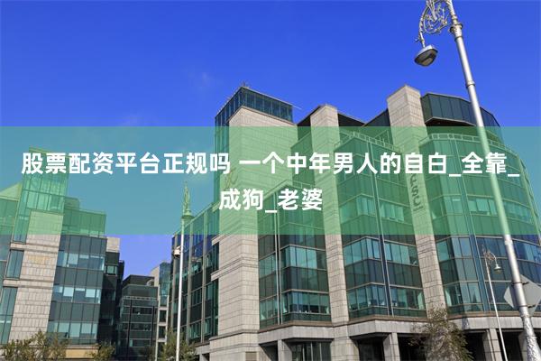 股票配资平台正规吗 一个中年男人的自白_全靠_成狗_老婆