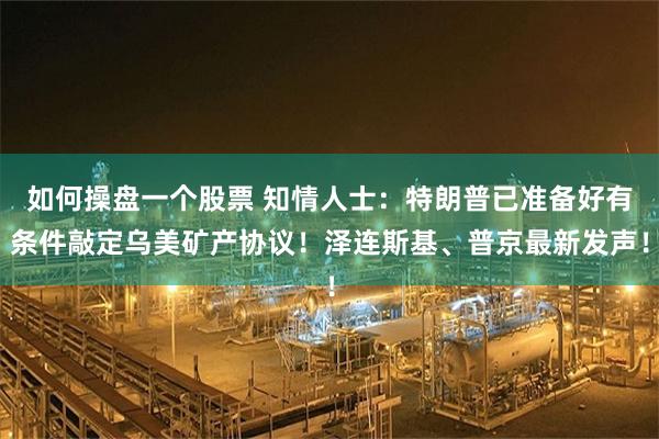 如何操盘一个股票 知情人士：特朗普已准备好有条件敲定乌美矿产协议！泽连斯基、普京最新发声！