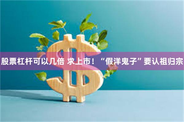 股票杠杆可以几倍 求上市！“假洋鬼子”要认祖归宗